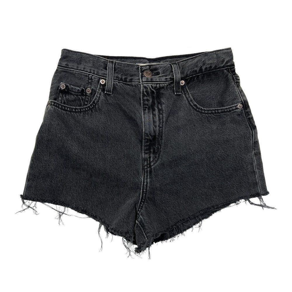 Levi's Jean Shorts Women's 25 Distressed High Loose Taper Cut Off Denim Shorts